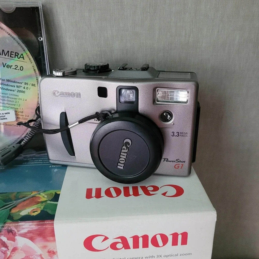 Vintage Canon PowerShot G1 Digital Camera Kit Complete Boxed Set Tested/ Working